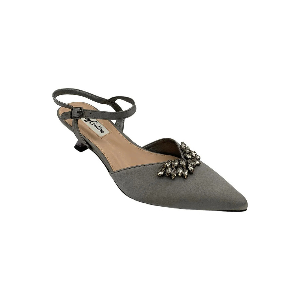 Lady Couture of NY Women's Classy Heel Pumps Pewter - Medium